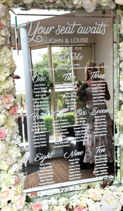 Acrylic welcome & seating plan